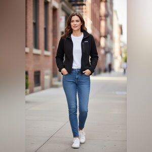 Patagonia Black Jacket women’s large mens medium size tag missing corporate logo